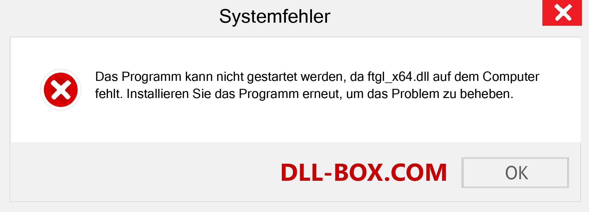 ftgl_x64.dll-Datei fehlt?. Download für Windows 7, 8, 10 - Fix ftgl_x64 dll Missing Error unter Windows, Fotos, Bildern